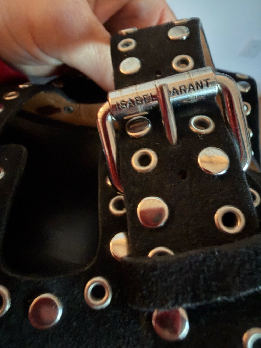 Isabel Marant Black Suede Double-Buckle Studded Sandals Lennyo - Picture 7 of 12